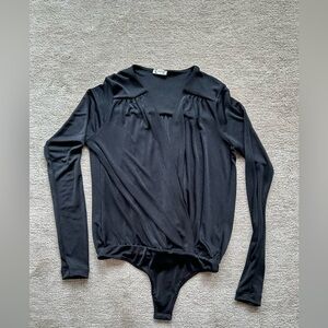 Free People Intimately - Plunge Black Bodysuit